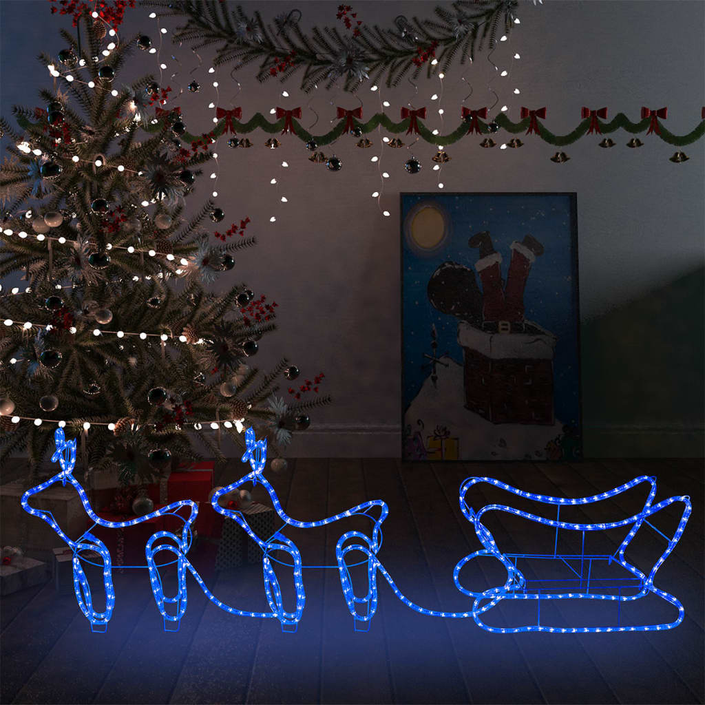 Rénszarvas és szán kültéri karácsonyi dekoráció 576 LED-del 