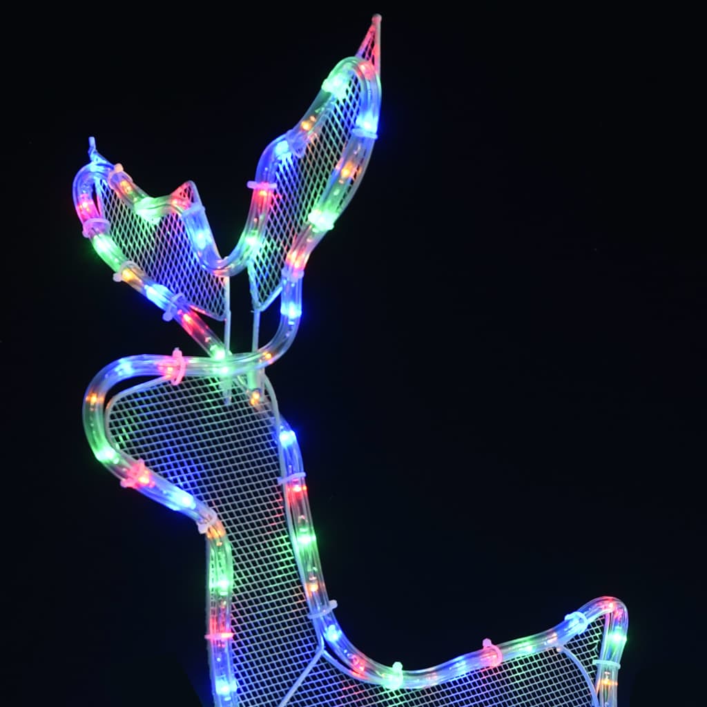  Vianočná svetelná dekorácia, sob a sane so sieťkou 432 LED