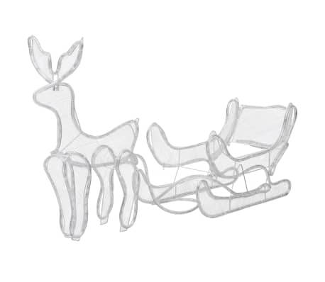 vidaXL Julelysdekorasjon reinsdyr og slede med netting 432 lysdioder