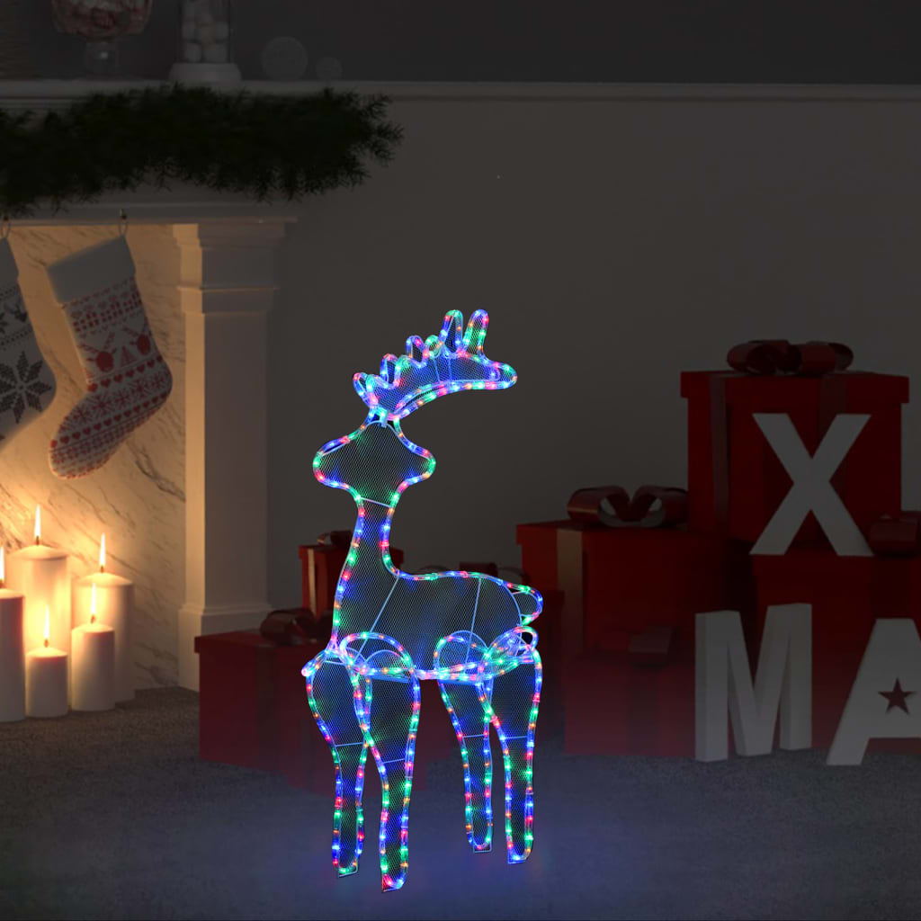 vidaXL Décoration de Noël de renne avec maille 306 LED 60x24x89 cm