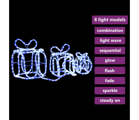 vidaXL Christmas Decoration Gift Boxes with 180 LEDs Indoor Outdoor