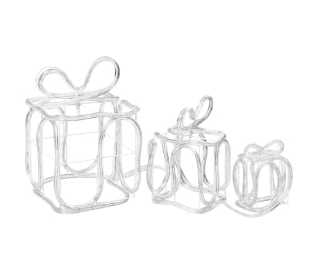 vidaXL Ukrasne božićne kutije za poklone sa 180 LED žarulja