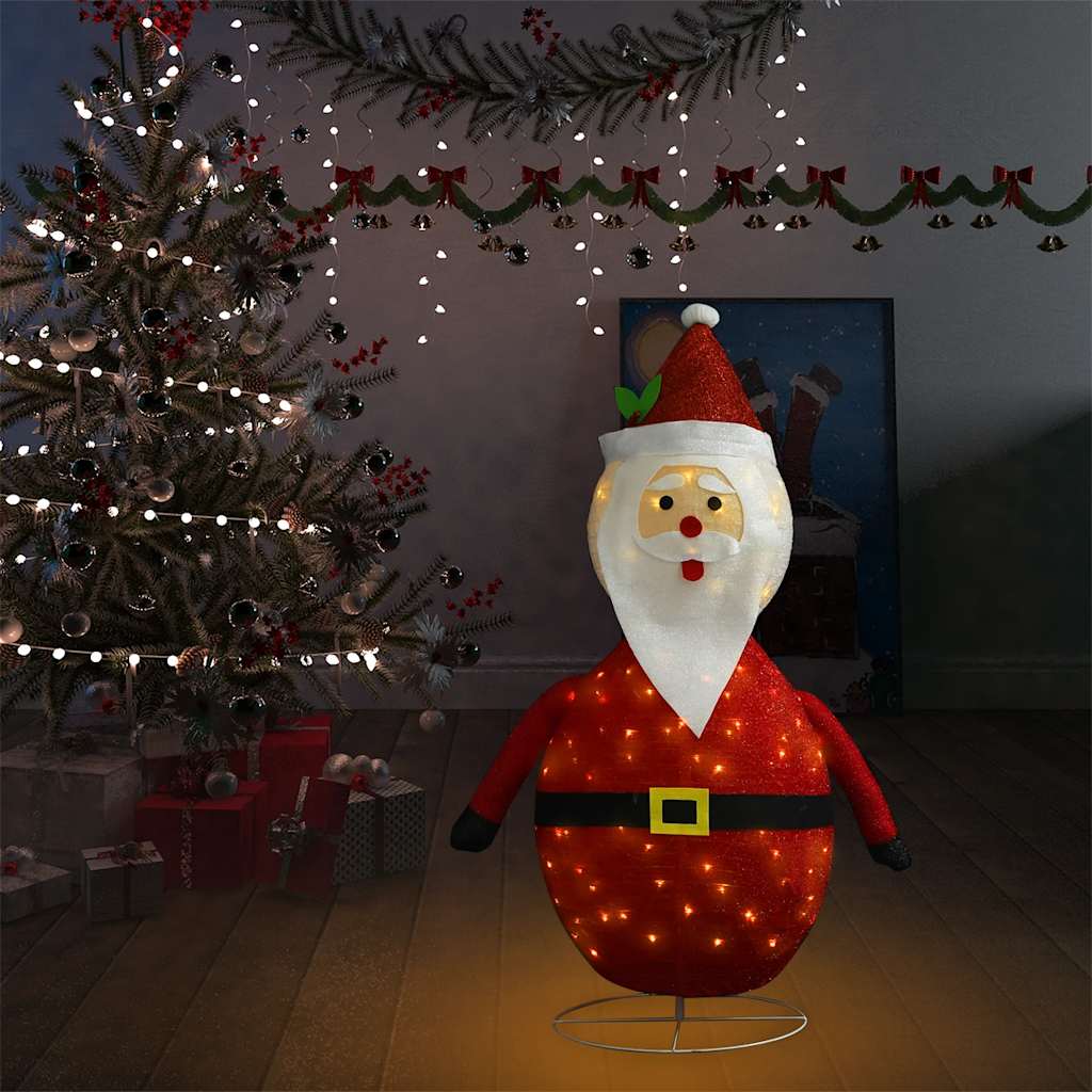 vidaXL Decoratieve kerstman LED luxe stof 120 cm afbeelding