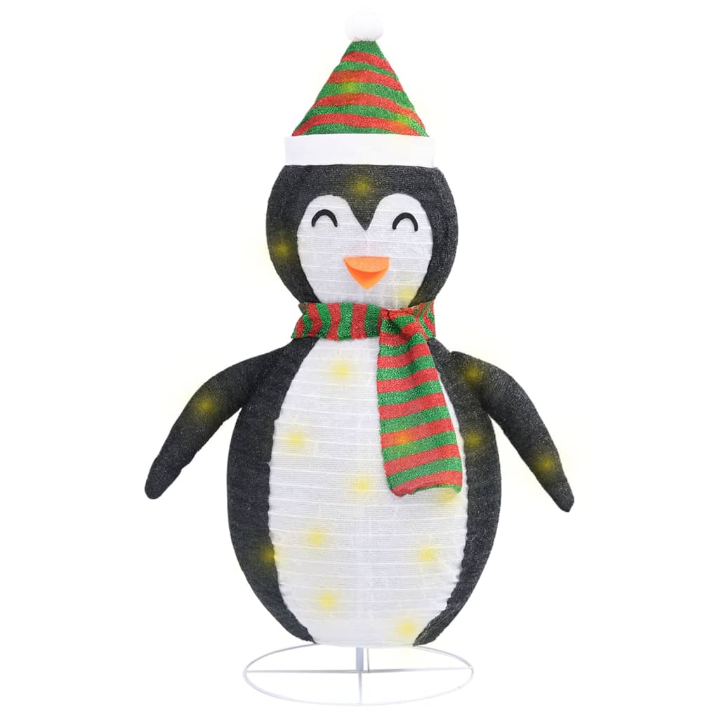 

vidaXL Decorative Christmas Snow Penguin Figure LED Luxury Fabric 3 ft