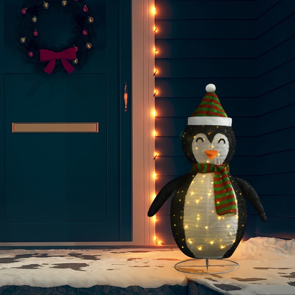 vidaXL Figurină pinguin decorativă Crăciun, LED, 120 cm, țesătură lux vidaXL