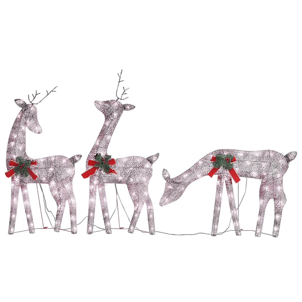 

vidaXL Christmas Reindeer Family 106.3"x2.8"x35.4" Gold Warm White Mesh