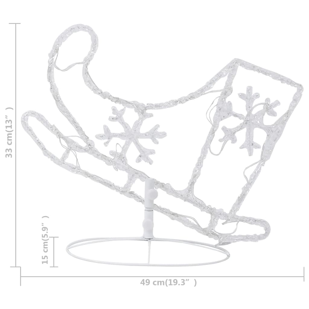 Kerstdecoratie rendieren en slee 260x21x87 cm acryl koudwit image 13