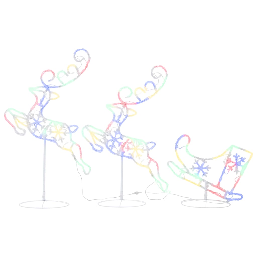 

vidaXL Acrylic Christmas Flying Reindeer&Sleigh 102.4"x8.3"x34.3" Colorful