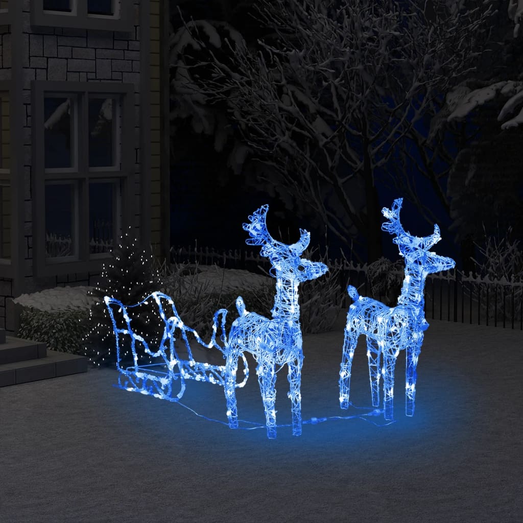 rensdyr og kane juledekoration 160 LED’er 130 cm akryl