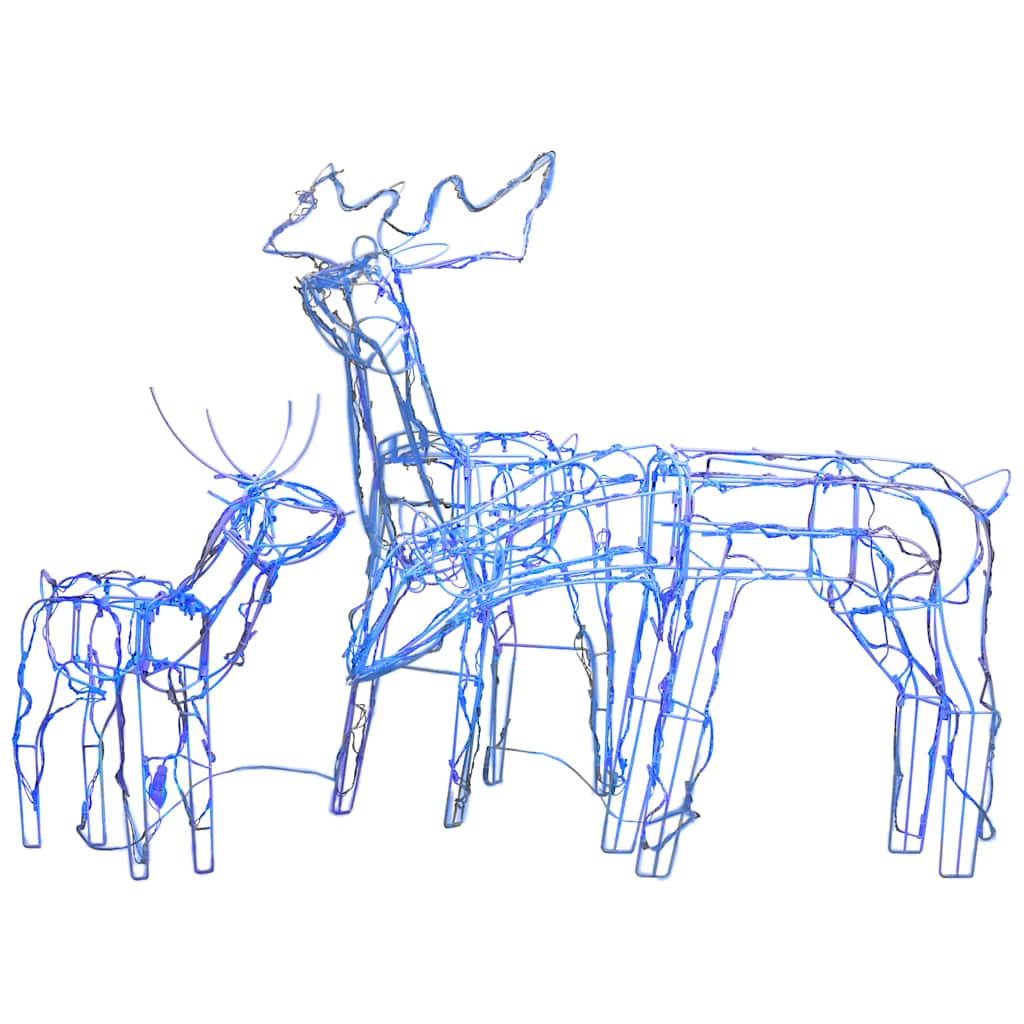 vidaXL 3-dielna vianočná svetelná dekorácia soby 229 LED