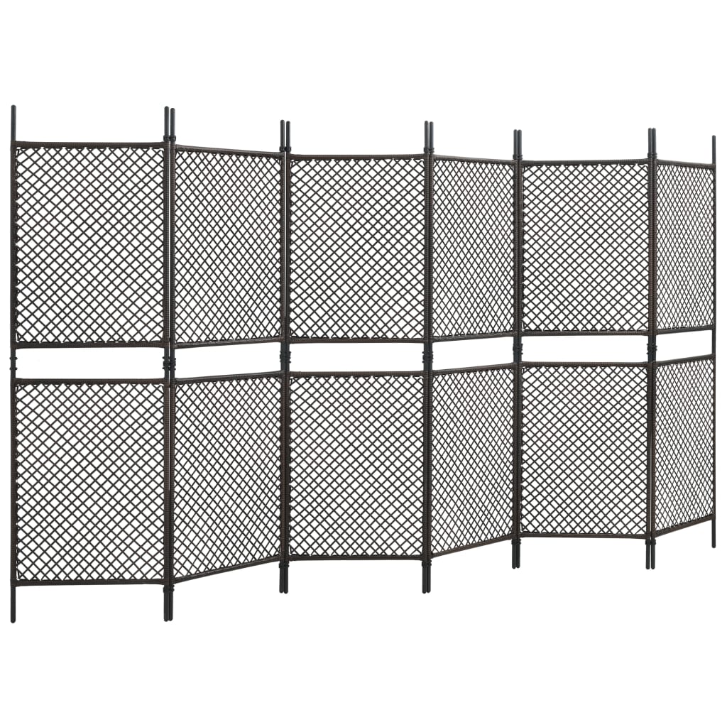 

vidaXL Schuttingpaneel 3,6x2 m poly rattan bruin