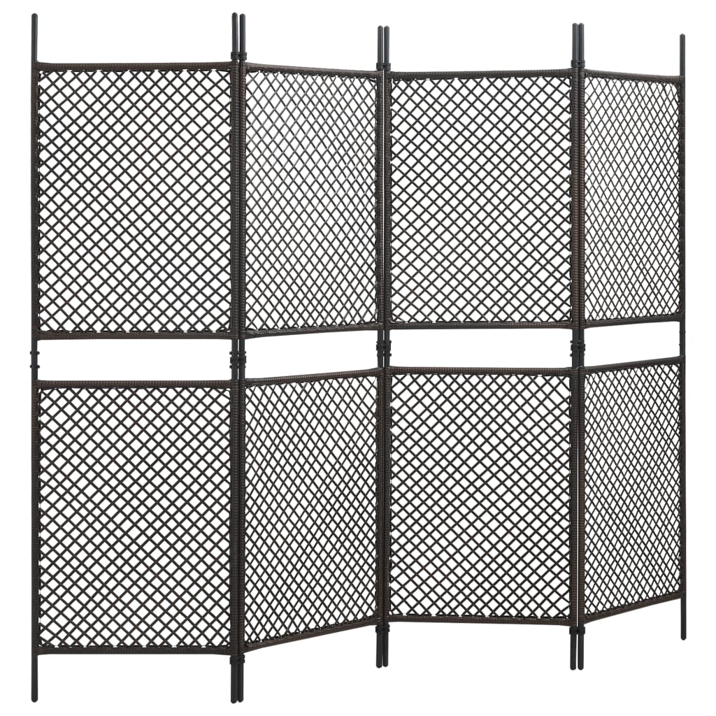 vidaXL Fence Panel Poly Rattan 2.4x2 m Brown