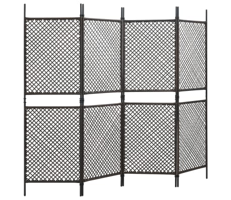 vidaXL Fence Panel Poly Rattan 2.4x2 m Brown