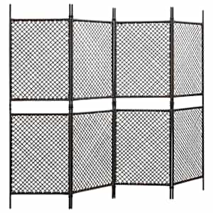 vidaXL Tvoros segmentas, rudos spalvos, 2,4x2m, poliratanas