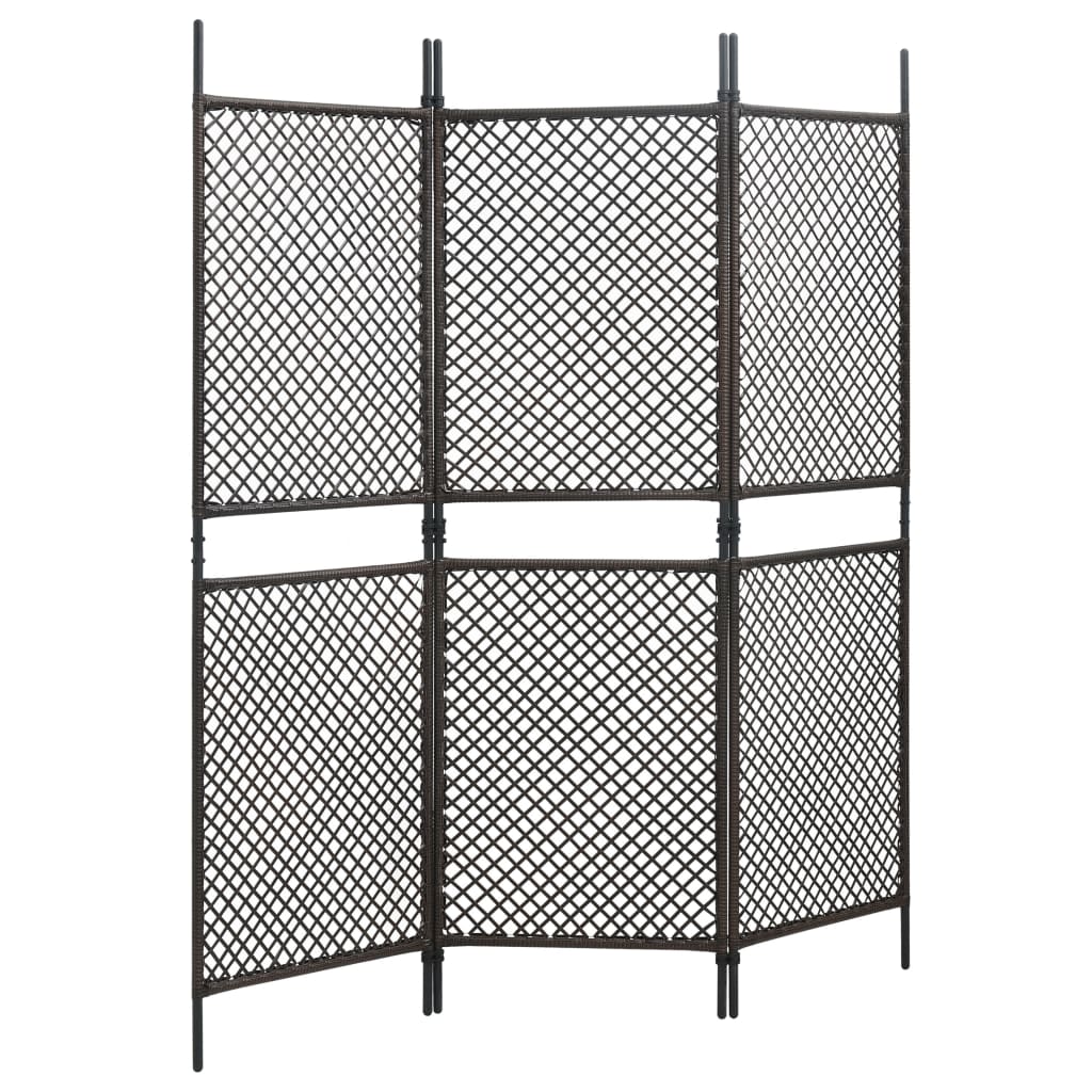 vidaXL hegnspanel 1,8x2 m polyrattan brun