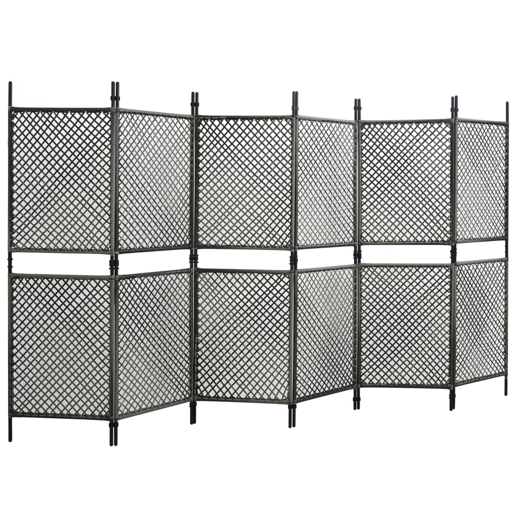 

vidaXL Schuttingpaneel 3,6x2 m poly rattan antracietkleurig