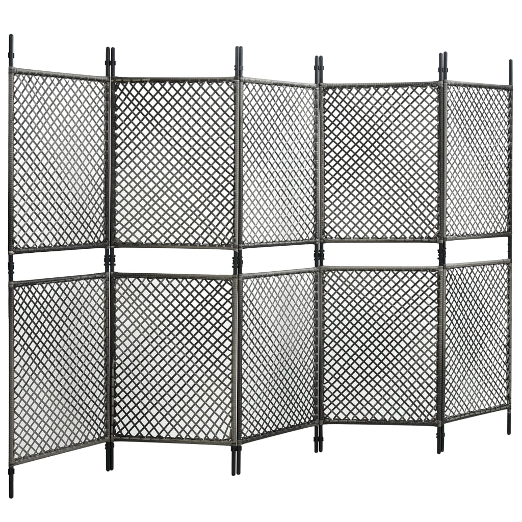 vidaXL Fence Panel Poly Rattan 3x2 m Anthracite
