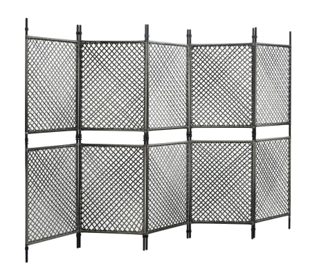 vidaXL Fence Panel Poly Rattan 3x2 m Anthracite