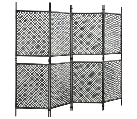 vidaXL Fence Panel Poly Rattan 2.4x2 m Anthracite