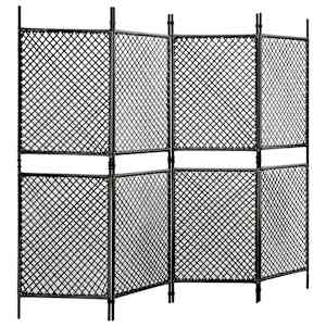 Plotový dílec polyratan 2,4 x 2 m antracitový - obrázek 2