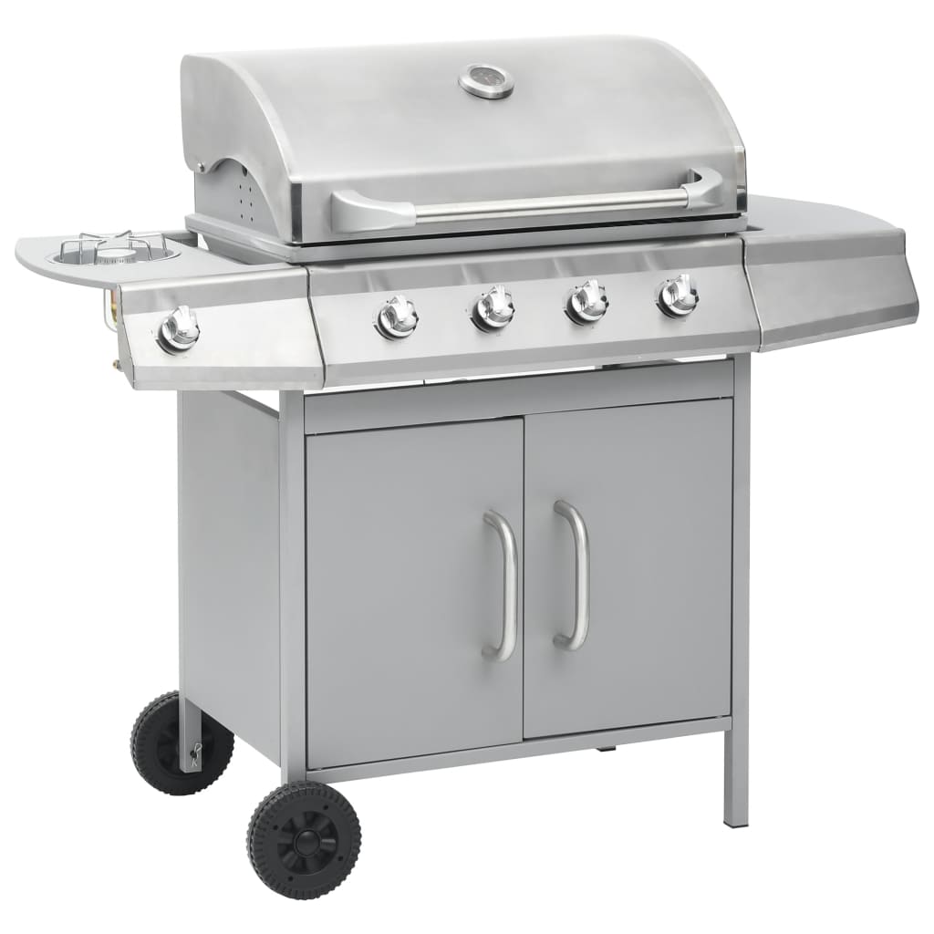 vidaXL ezüst gázgrillsütő 4+1 főzőfelülettel