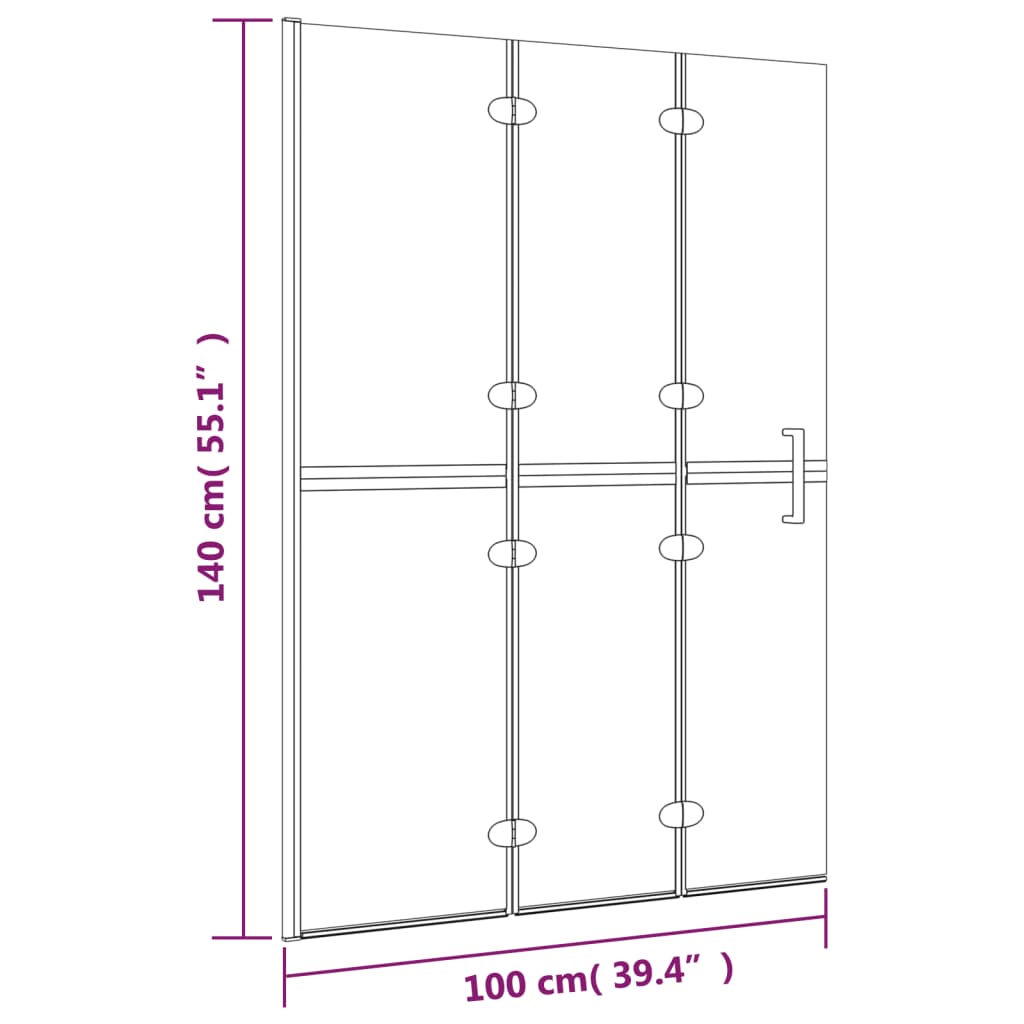 Skládací sprchový kout ESG 100 x 140 cm bílý