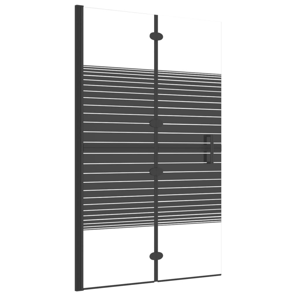 Cabină de duș pliabilă, negru, 80×140 cm, ESG