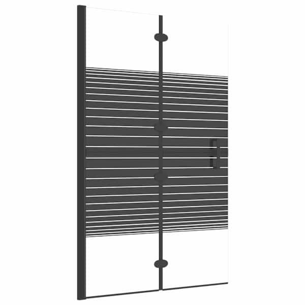 vidaXL volditav du&scaron;inurk, ESG-klaas, 80 x 140 cm, must