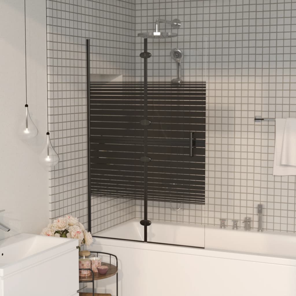 vidaXL Cabină de duș pliabilă, negru, 80×140 cm, ESG vidaXL