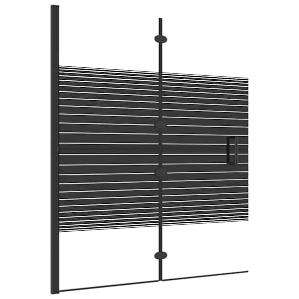 vidaXL volditav du&scaron;inurk, ESG-klaas, 120 x 140 cm, must