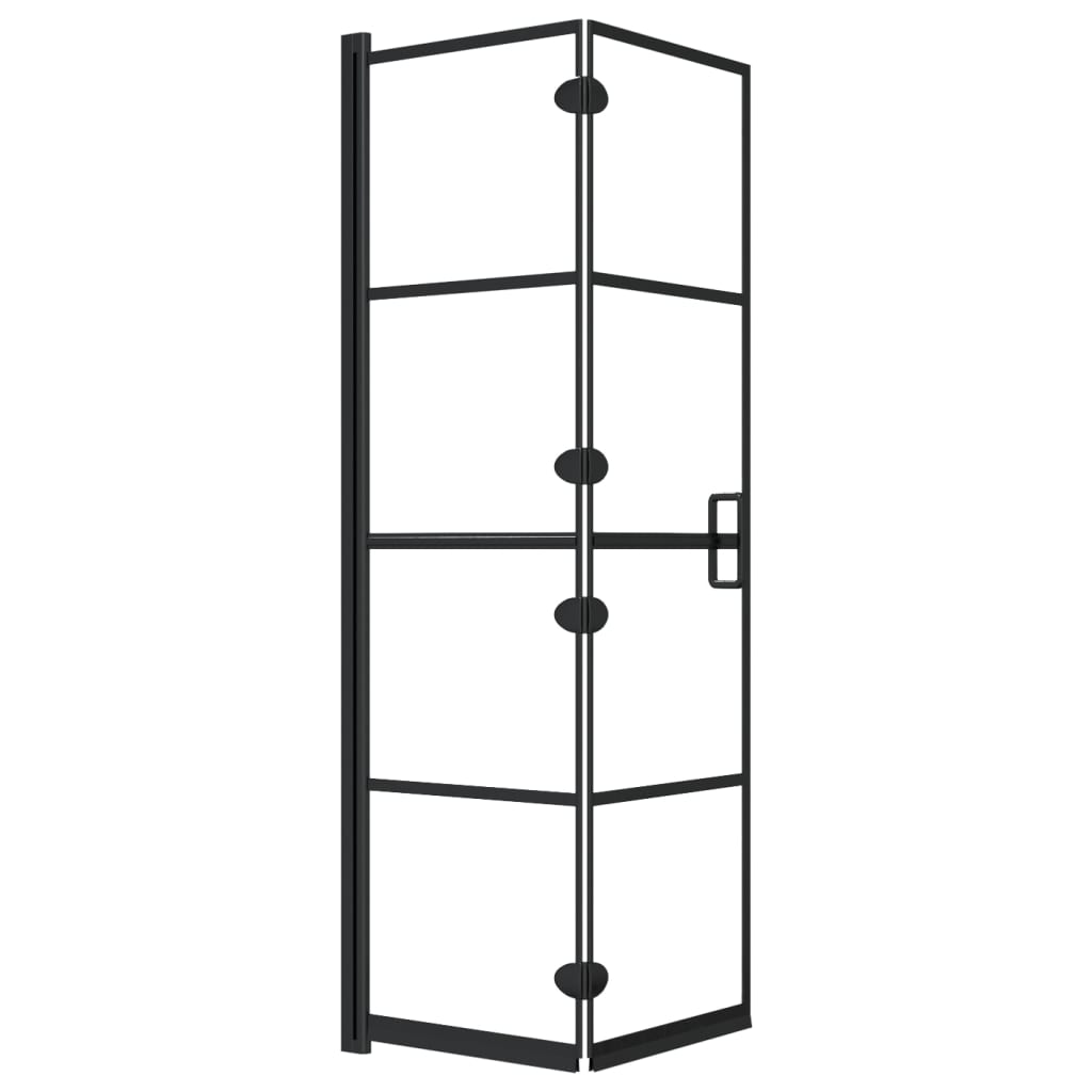 vidaXL Skládací sprchový kout ESG 80 x 140 cm černý