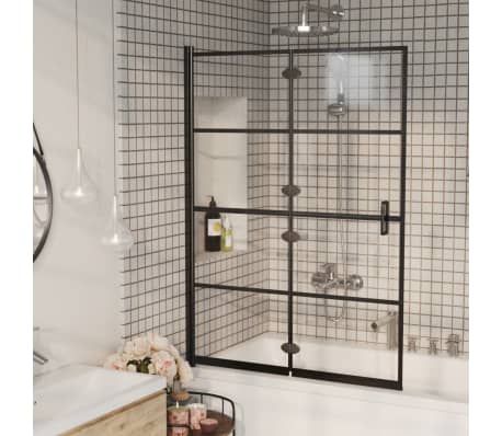 vidaXL Cabine de douche pliable ESG 100x140 cm Noir