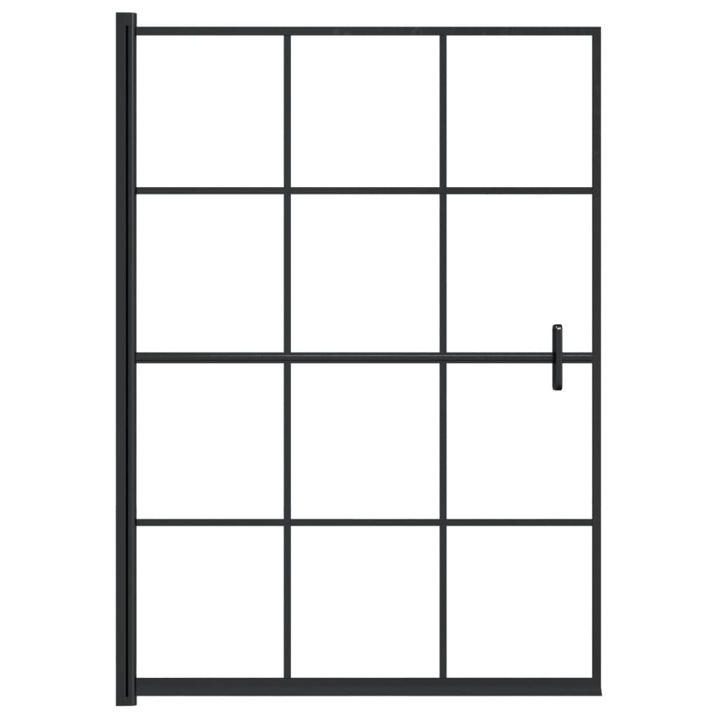 vidaXL Douchewand 100x140 cm ESG zwart afbeelding