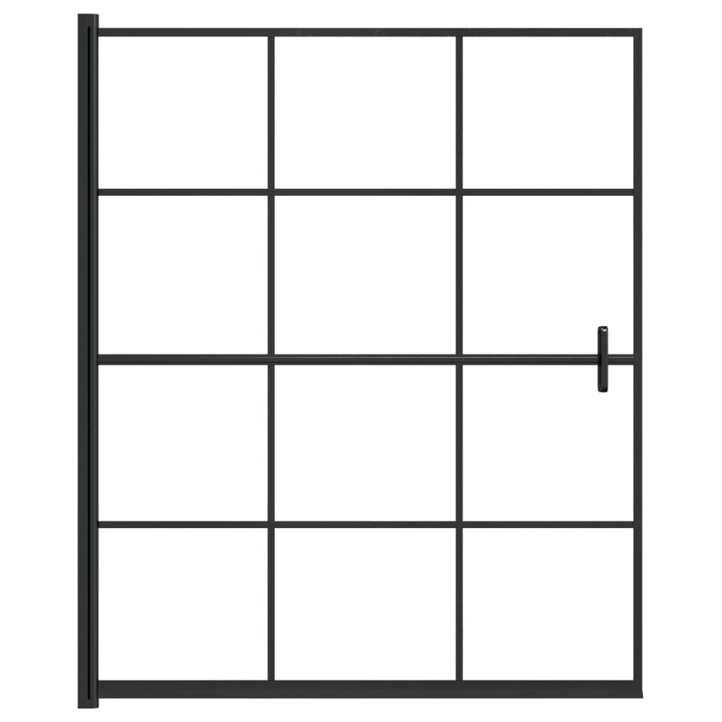 vidaXL Douchewand 116x140 cm ESG zwart afbeelding