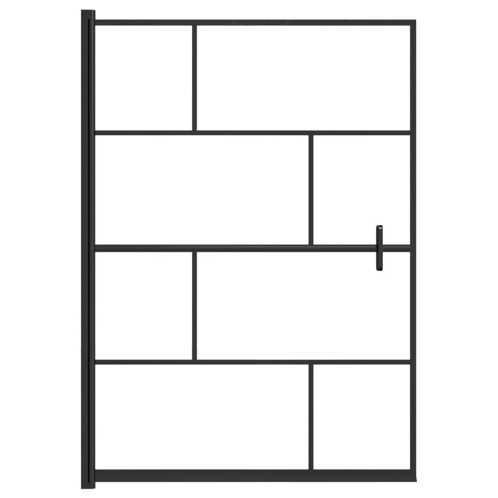 vidaXL Douchewand 100x140 cm ESG zwart afbeelding