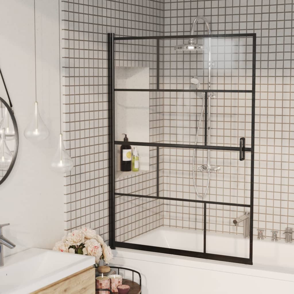 vidaXL Cabină de duș, negru, 100×140 cm, ESG vidaXL