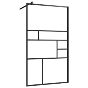 Zástěna do průchozí sprchy čiré ESG sklo 90 x 195 cm černá - obrázek 2