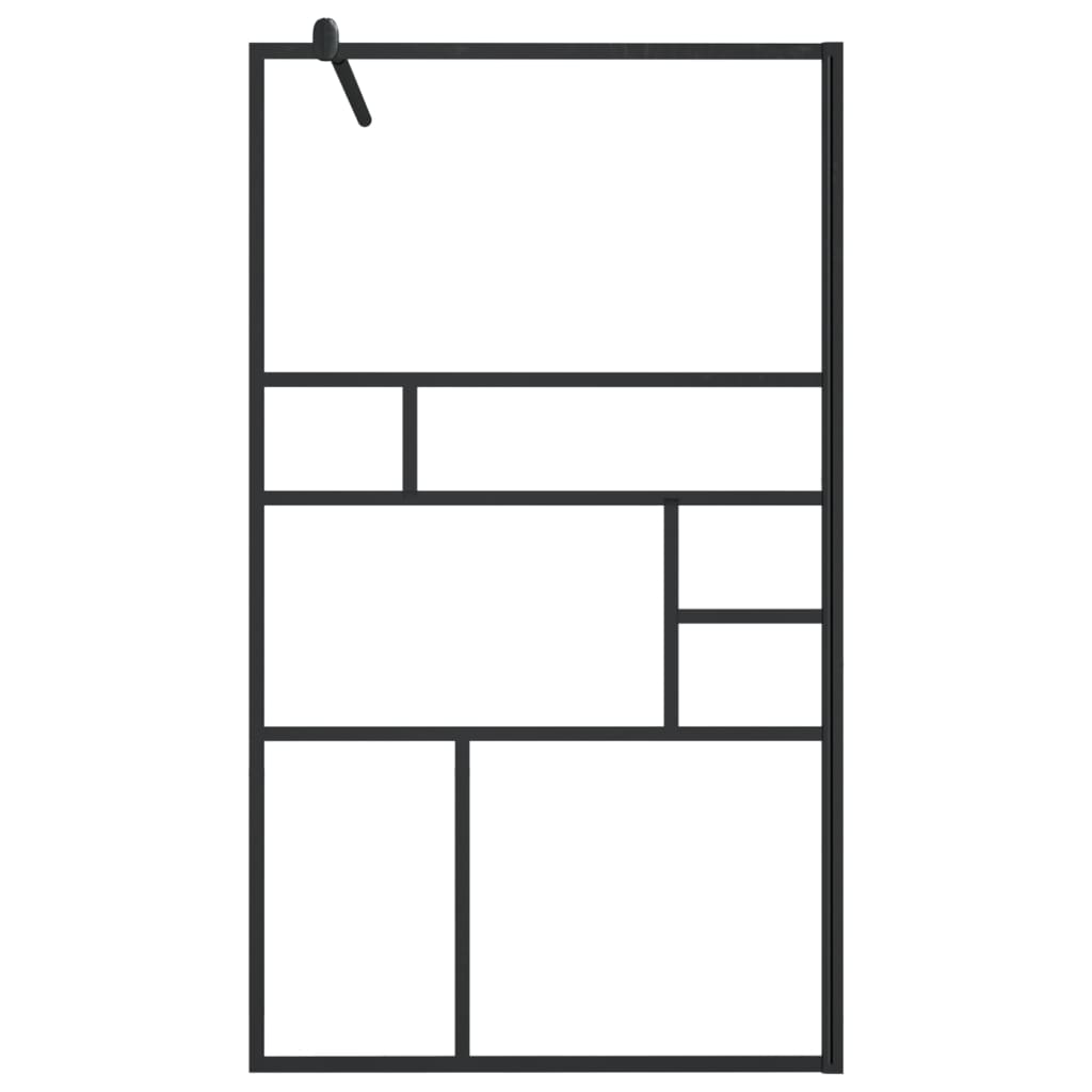 vidaXL Paravan de duș walk-in negru 90x195 cm sticlă ESG transparentă