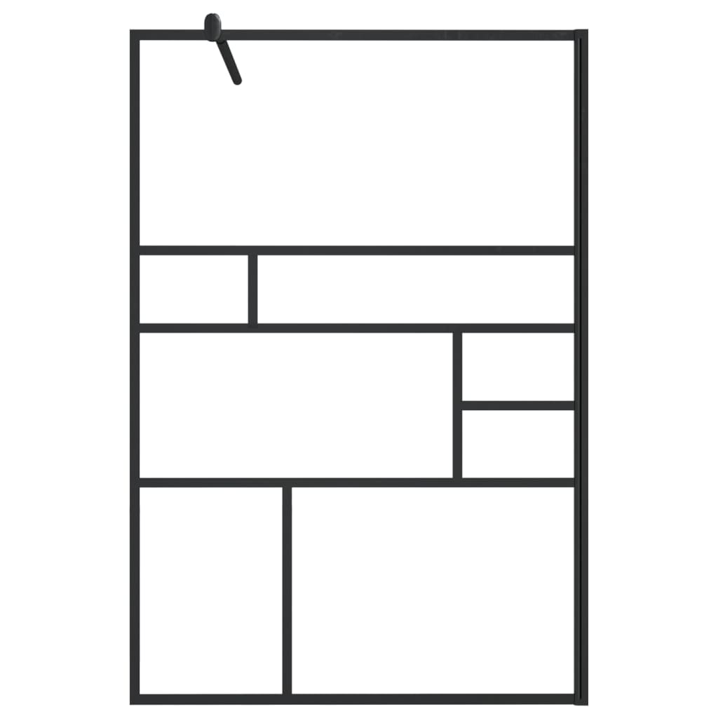 vidaXL Paravan de duș walk-in negru 115x195 cm sticlă ESG transparentă