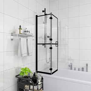 Zložljiva tuš kabina ESG 80x140 cm črna