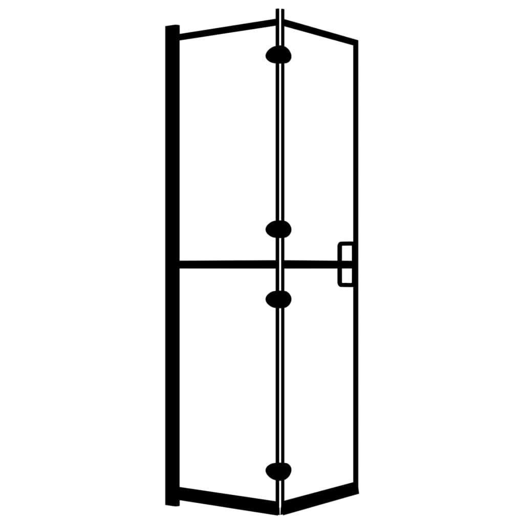 Cabină de duș pliabilă, negru, 100×140 cm, ESG