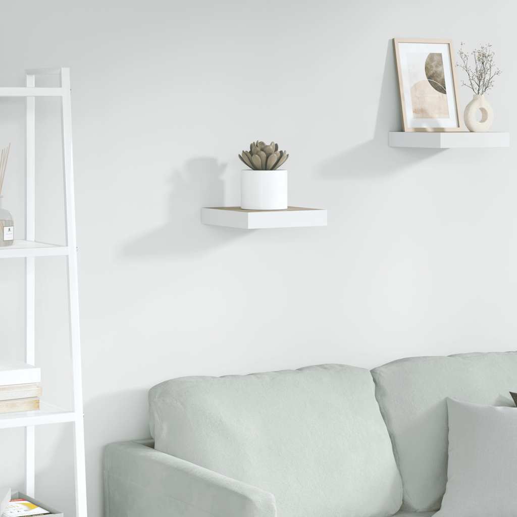 Thumbnail - vidaXL Schweberegal Eichen-Optik und Weiß 23x23,5x3,8 cm MDF