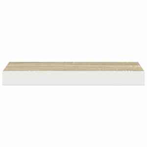 Plovoucí nástěnné police 2 ks dub a bílé 40 x 23 x 3,8 cm MDF - obrázek 7