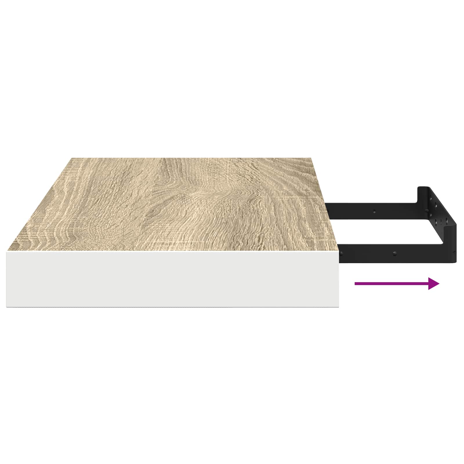 vidaXL Wandschappen 2 st zwevend 40x23,5x3,8 cm MDF eikenkleurig en wit