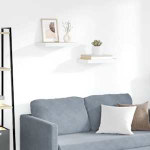 Stenske police 2 kosa barva hrasta in bela 50x23x3,8 cm MDF