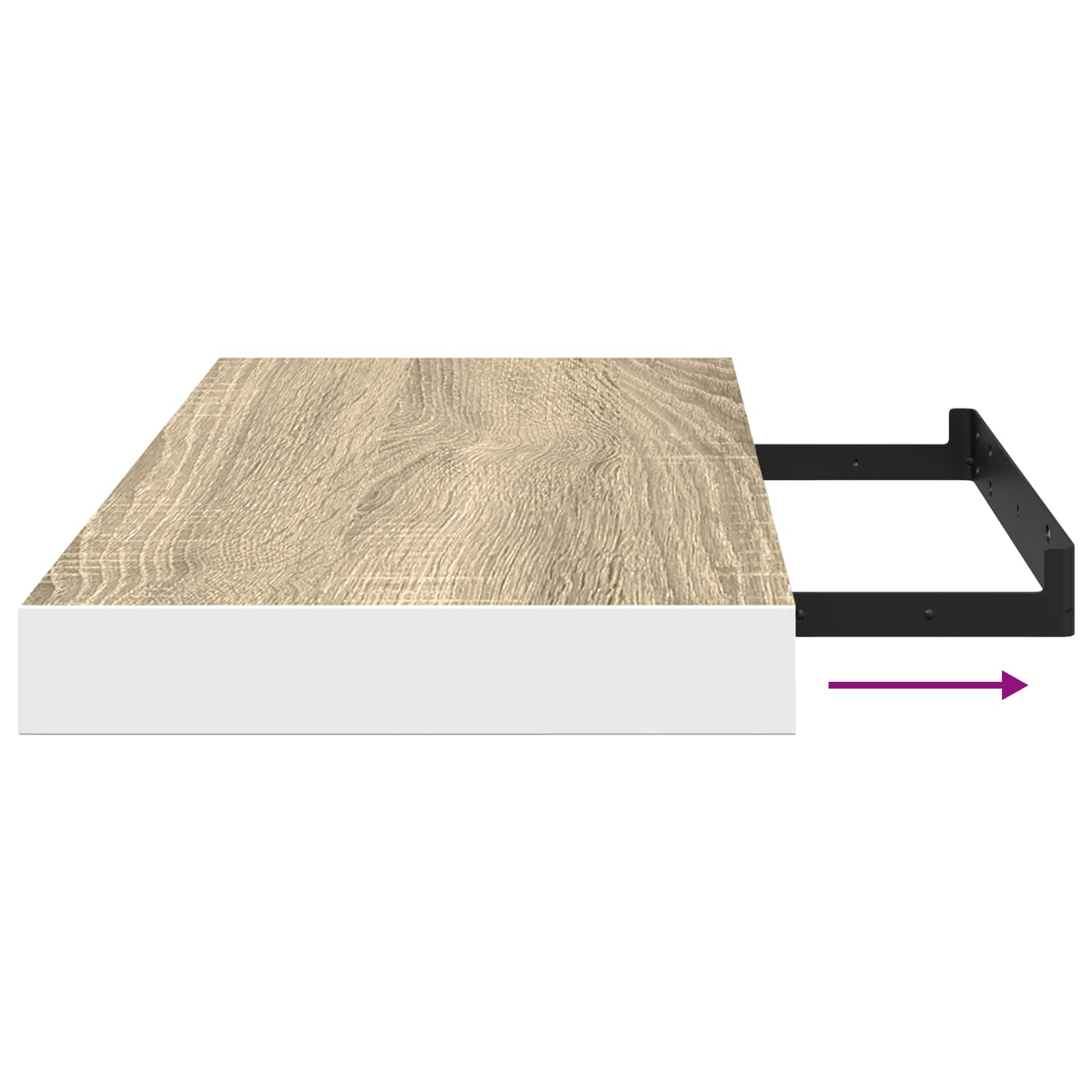 vidaXL Wandschappen zwevend 2 st 50x23,5x3,8 cm MDF eikenkleurig en wit