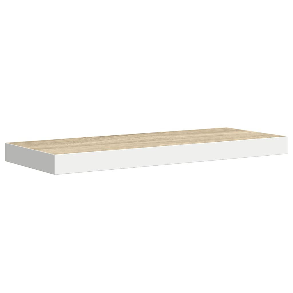 E-shop vidaXL Plávajúca nástenná polica dubová a biela 60x23,5x3,8 cm MDF