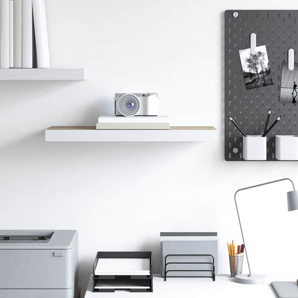 Thumbnail - vidaXL Schweberegal Eichen-Optik und Weiß 60x23,5x3,8 cm MDF