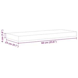 Plovoucí nástěnná police dub a bílá 60 x 23,5 x 3,8 cm MDF - obrázek 15