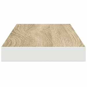 Plovoucí nástěnná police dub a bílá 60 x 23,5 x 3,8 cm MDF - obrázek 7